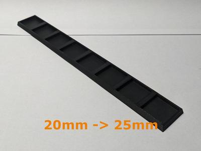 8x1 Extended Regiment Base to use your 20mm based minis for the Older World new 25mm base size / Optional Magnets