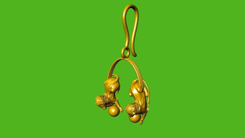 lion earrings stl verified