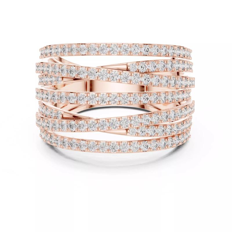 14mm Wide Round Cut Diamond Wedding Band 3DM STL Video