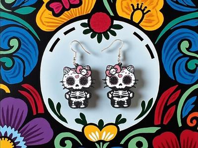 Hello Kitty calaveras earrings