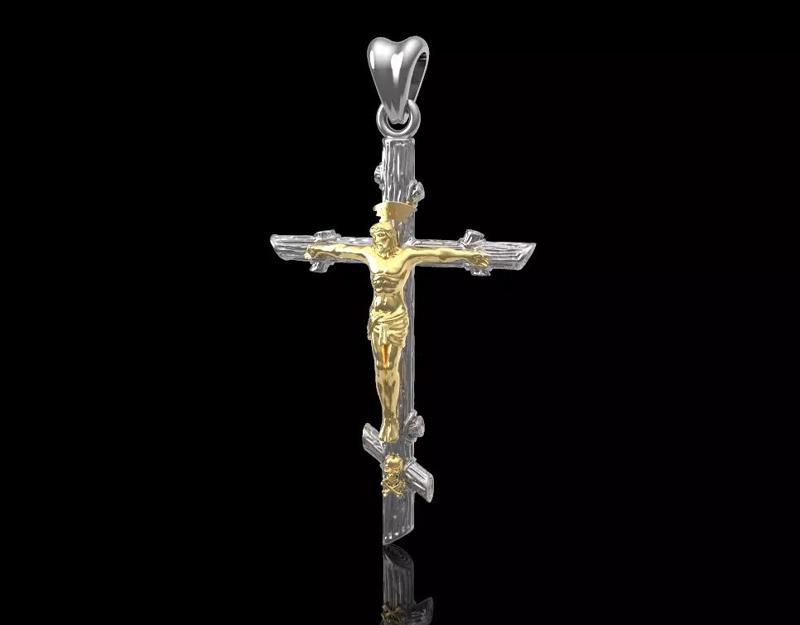 Wood texture gold cross