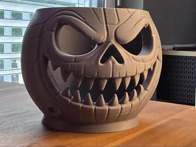 Grinning Pumpkin Skull Candy Bowl: Trick-or-Treat