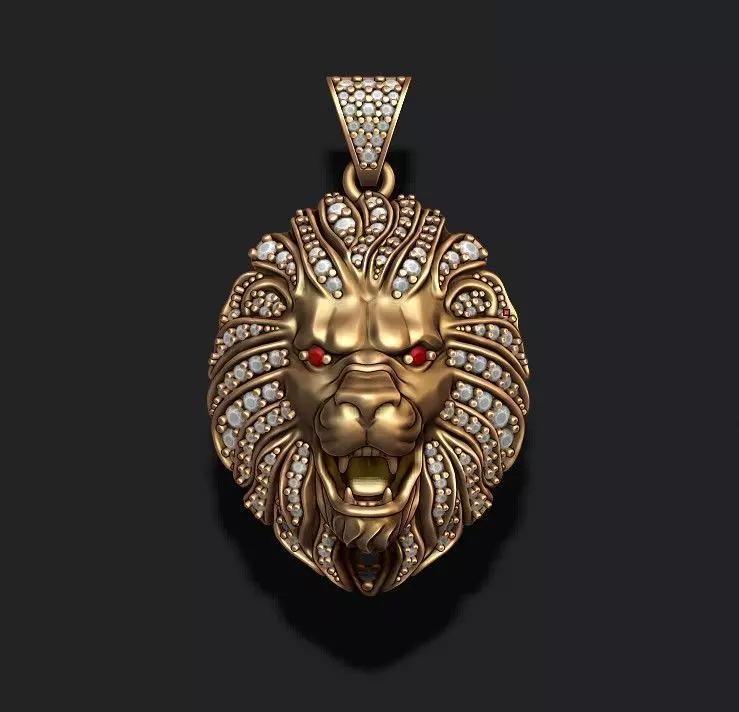 lion necklace with gems