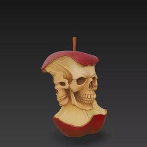 Skull Apple Sculpture - Dark Fantasy 3D Model