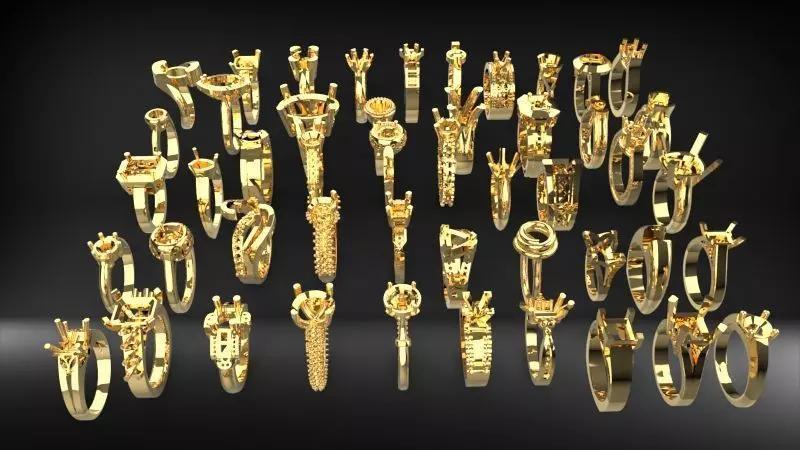 100 Various Solitaire Promise ring Jewelry Collection Bulk Sale