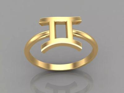 18K Gold Gemini Ring V1