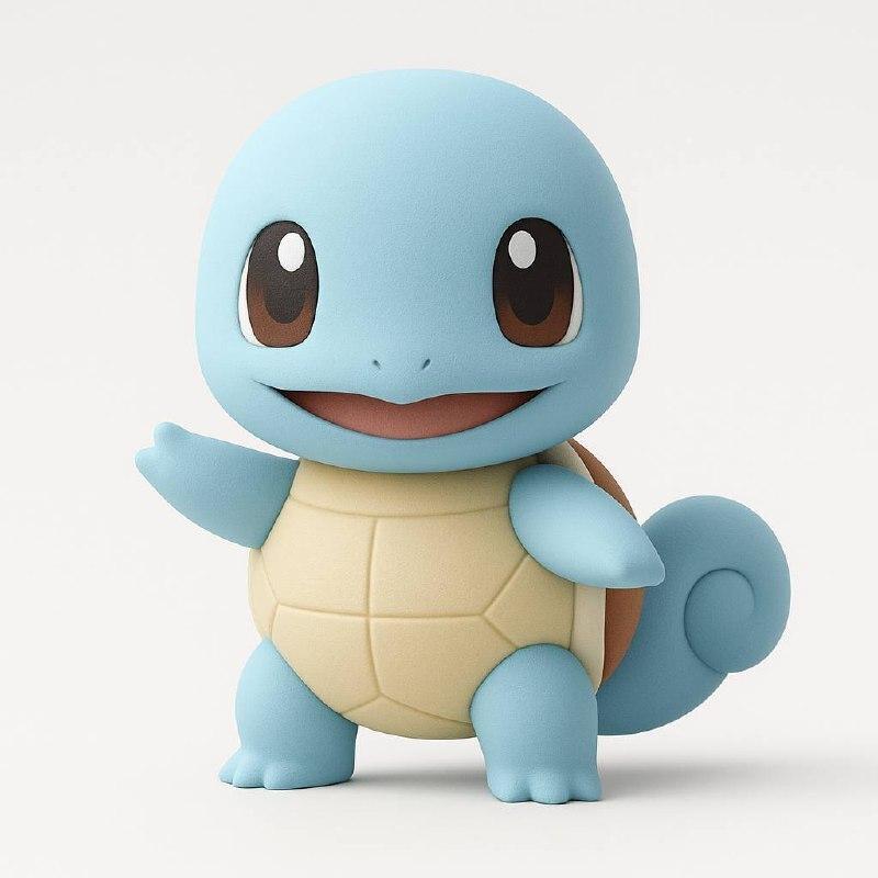Minimalist Chibi Figure of Squirtle