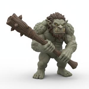 Brutal Cave Troll with Spiked Club - Fantasy Monster Miniature for Tabletop RPGs & Dioramas