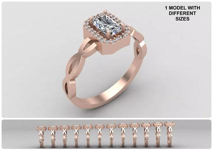 Pack of Emerald baguette rings 51-MWC