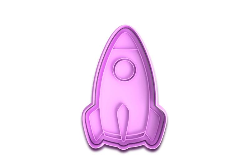 Rocket Ship Cookie Cutter and Fondant Stamp