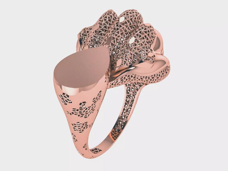 Kiss of Cobra Plain gold ring