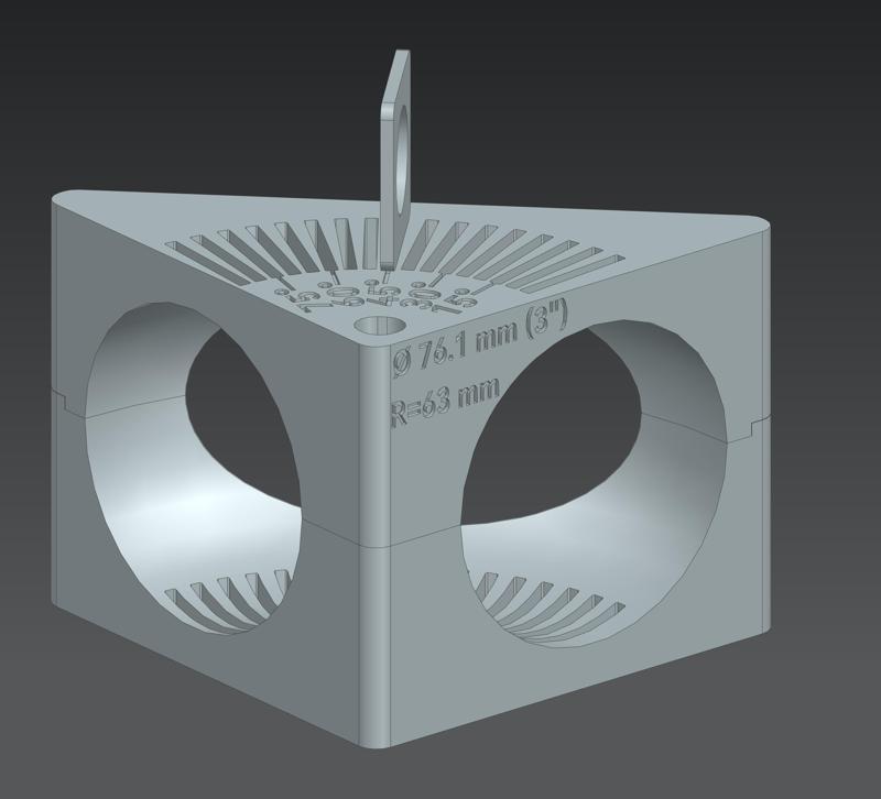 Marking and cutting aid for pipe elbows /Marking and cutting aid for pipe elbows (Ø76.1mm (3") R=63mm)