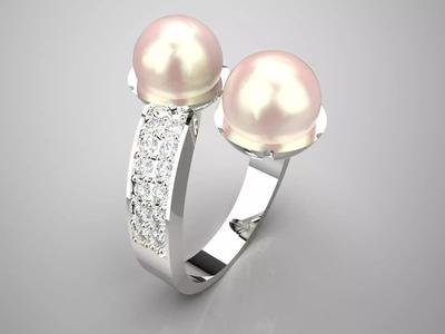 pearl diamond ring pr0065