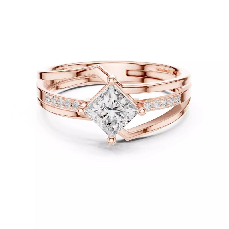 Princess Cut Split Shank Engagement Wedding Ring 3DM STL Video