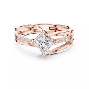 Princess Cut Split Shank Engagement Wedding Ring 3DM STL Video