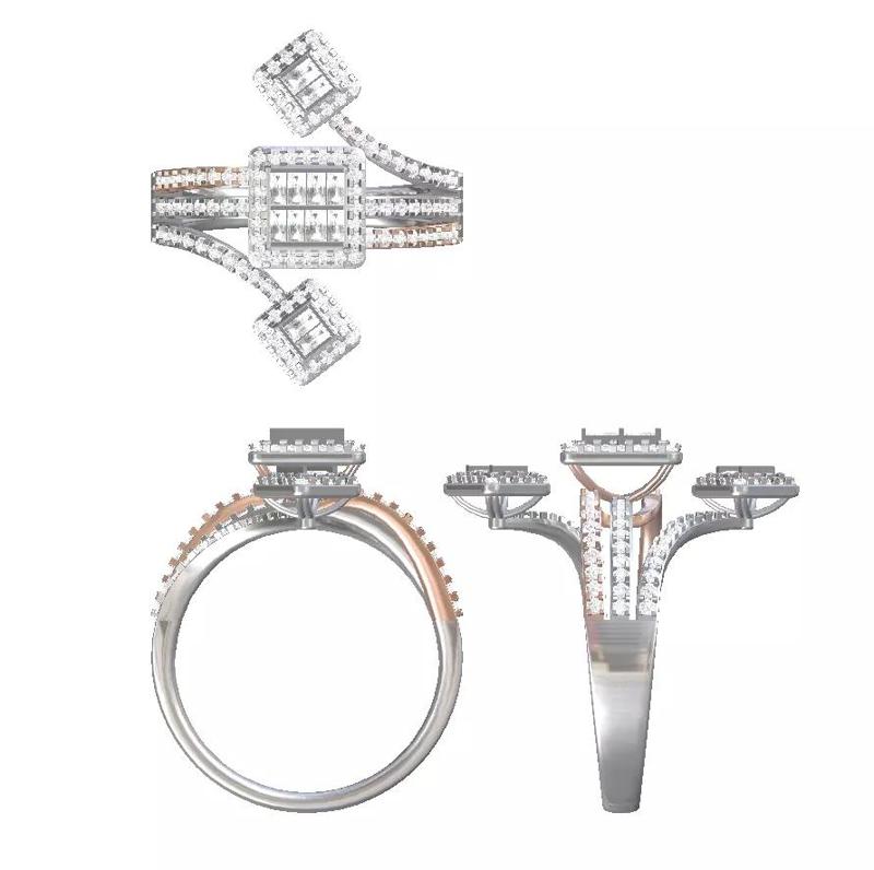 diamond baguette fancy rings jewelry  ringsize 13hk