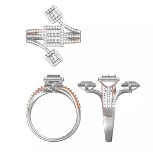 diamond baguette fancy rings jewelry  ringsize 13hk