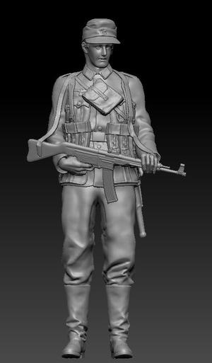 WW2  Ger soldier stg44 stand 1_35