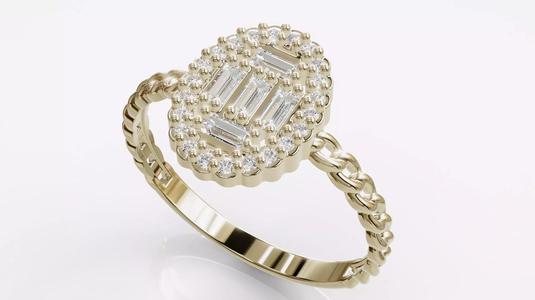 Jewelry Diamond Cuban Ring Model RZ05