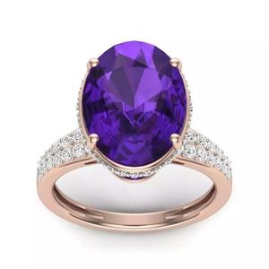 Diamond Trellis Engagement Oval Stone ring