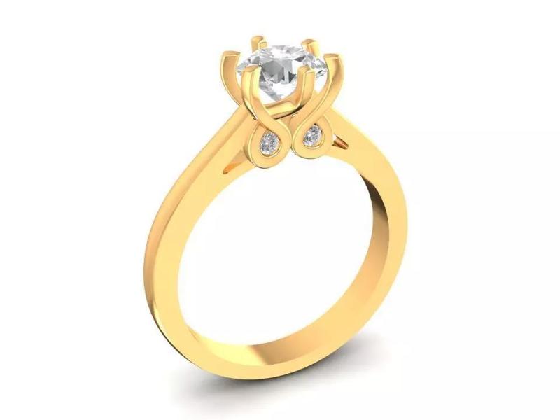 Classic Solitaire Six Prong Diamond Engagement Ring for Wo  2324