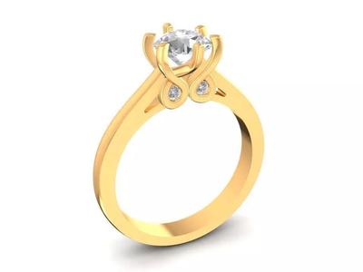 Classic Solitaire Six Prong Diamond Engagement Ring for Wo  2324