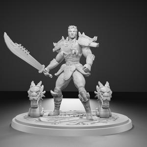 Metin2 Warrior – Lion Plate Armour & Full Moon Sword – 3D Printable Figure Fan art