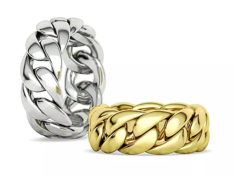 Heavy Cuban Chain Ring Miami Cuban Ring 3dmodel 9-13US sizes