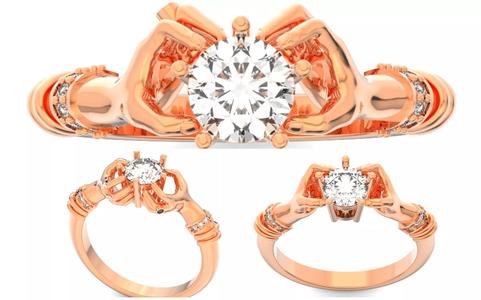 hand ring palms hold a stone all ring sizes 617