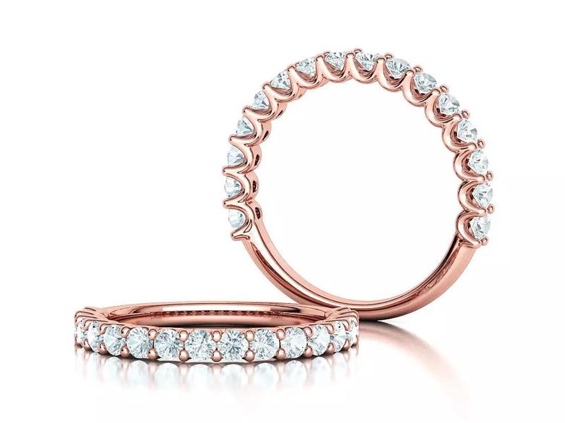 Half Eternity Diamond Band Ring U-shaped prongs  16 diamonds