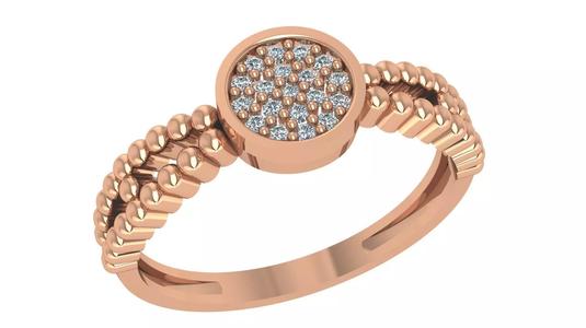 Diamond Head High Jewelry Cocktail Ring 3dm stl renders details