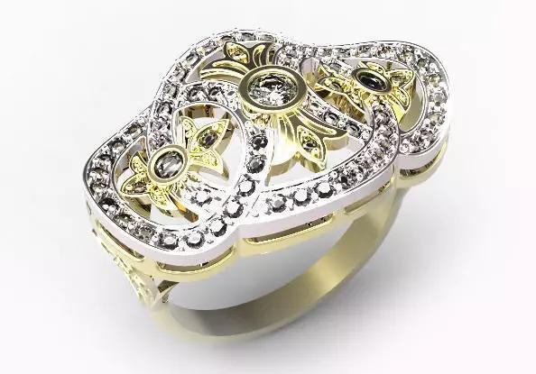 Gold ring with a diamond