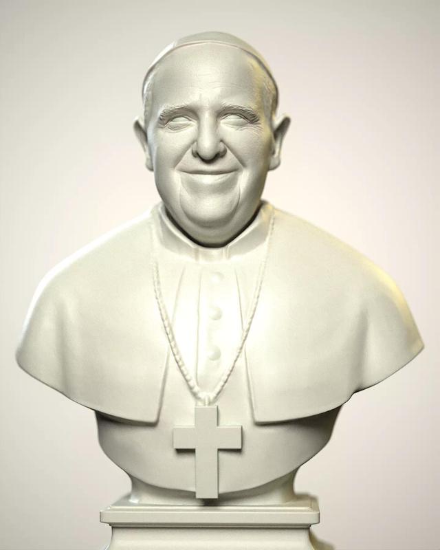Pope Francis Franciscus Francesco Francisco bust headsculpt