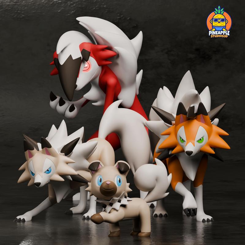 rockruff and lycanrock form with 1/20 scale