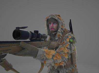 Ghillie Suit Sniper Figure