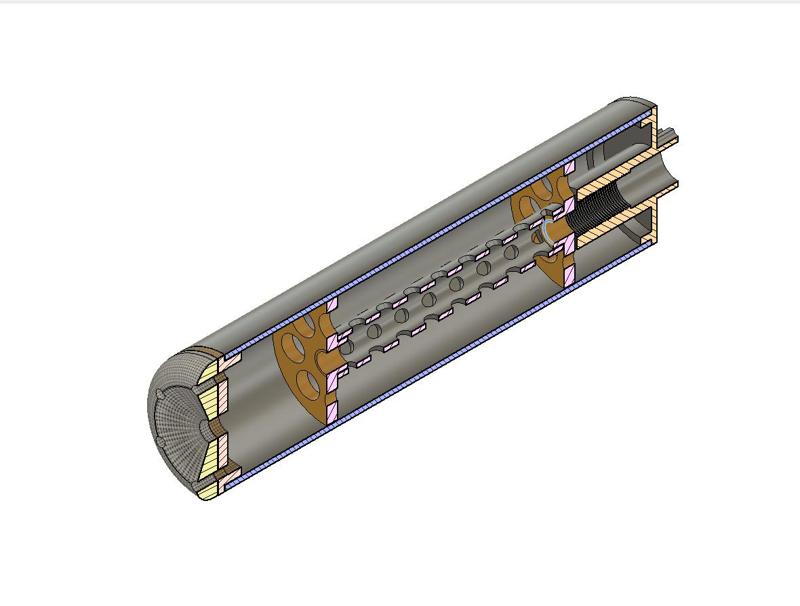 Airsoft soundmoderator for Bullpup "Malyuk" V.2
