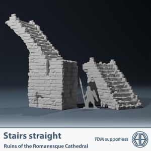 Temple ruins stairs straight