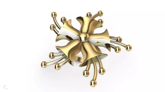 bells flower ring stl ver