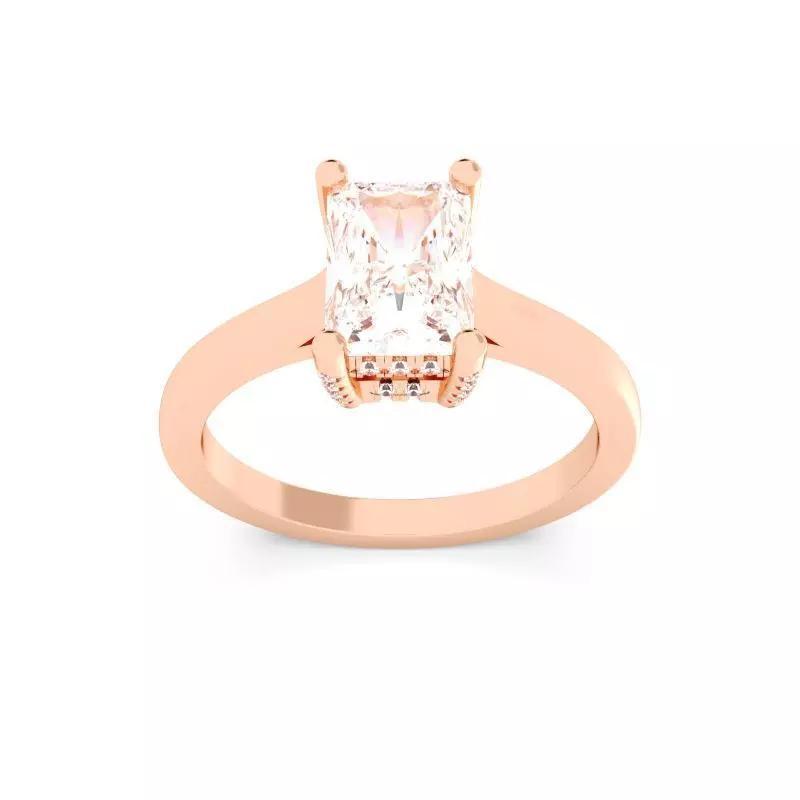RADIANT Cut Hidden Halo Engagement Ring