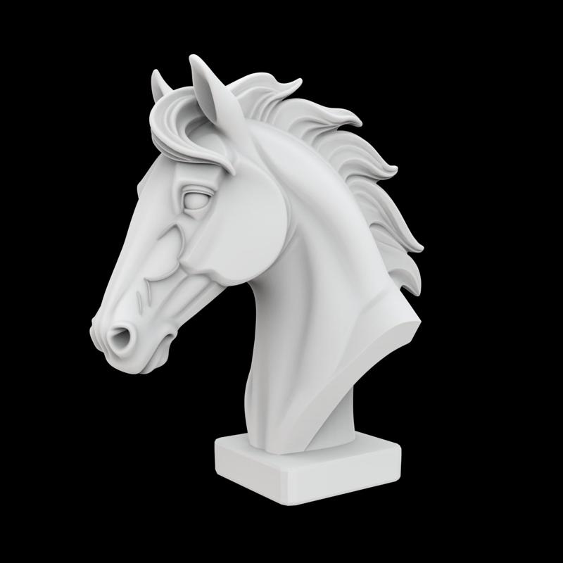 Horse Head Bust Sculpture 3D Print Model