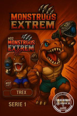EXTREME MONSTERS SHARK T-REX MOTU ACTION FIGURE