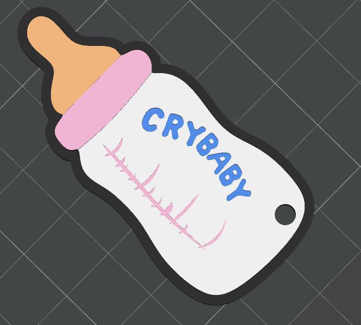 Crybaby Baby Bottle Keychain