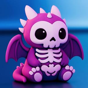 🦴🐉 Cute Chibi Skeleton Dragon | Halloween 3D Print 🎃✨