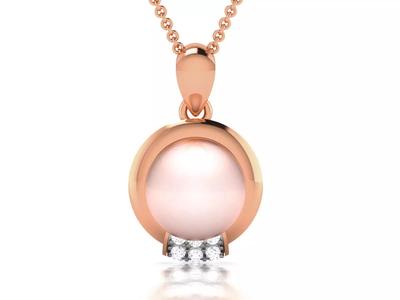 Women pearl pendant 3dm render detail