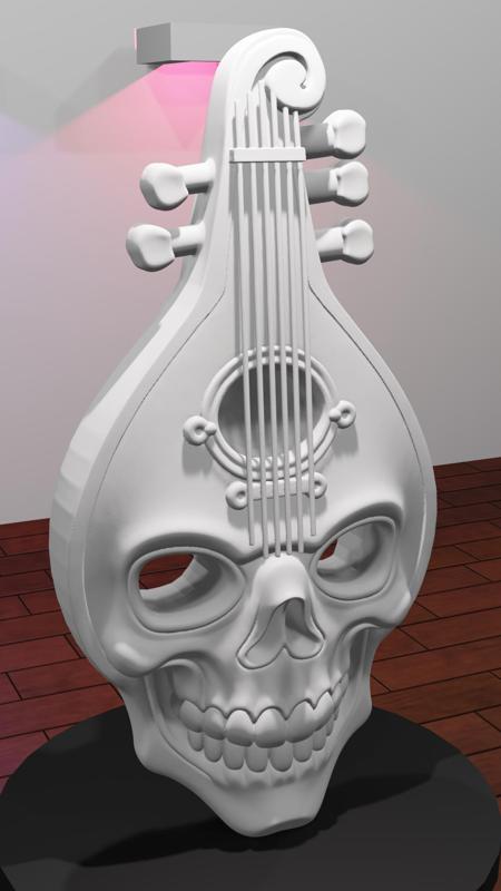 Bard Death Mask (Mandolin + Skull Fusion)