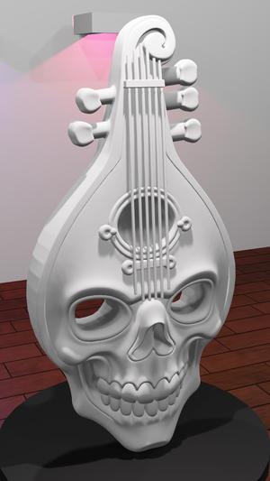 Bard Death Mask (Mandolin + Skull Fusion)