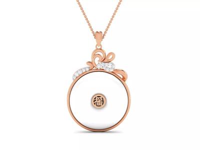 Women pearl pendant 3dm render detail