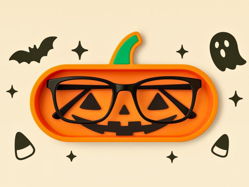 Pumpkin Glasses Tray – Halloween Eyewear Holder