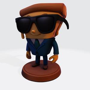 Pizza Steave – Stylized 3D Printable Character with Pre-Supported Base