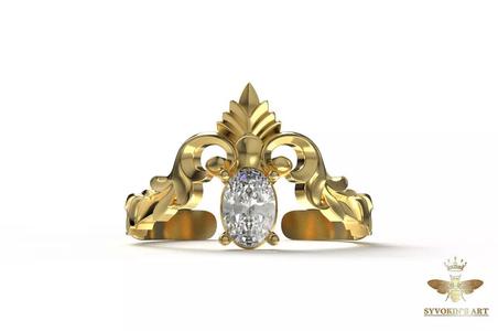 Ring simple and elegant with oval stone